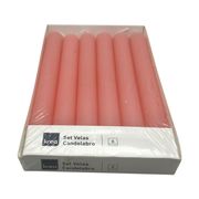 Pack 6 Pcs Velas Candelabro Coral