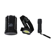 Pack Linterna + Luz Frontal + Lámpara de Camping Alpes