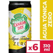 Pack 6 un. Bebida Agua Tónica Canada Dry Zero 310 ml